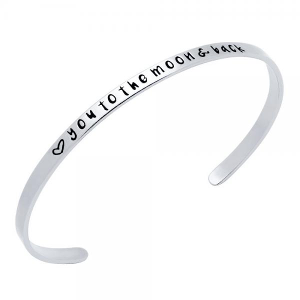 Bratara argint 925 reglabila ♥ you to the moon & back [1]